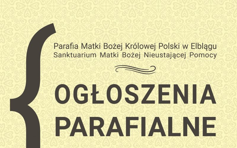 Ogłoszenia parafialne – 19 kwietnia 2026&nbsp;r.