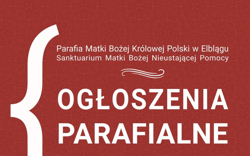 Ogłoszenia parafialne – 29 marca 2026&nbsp;r.