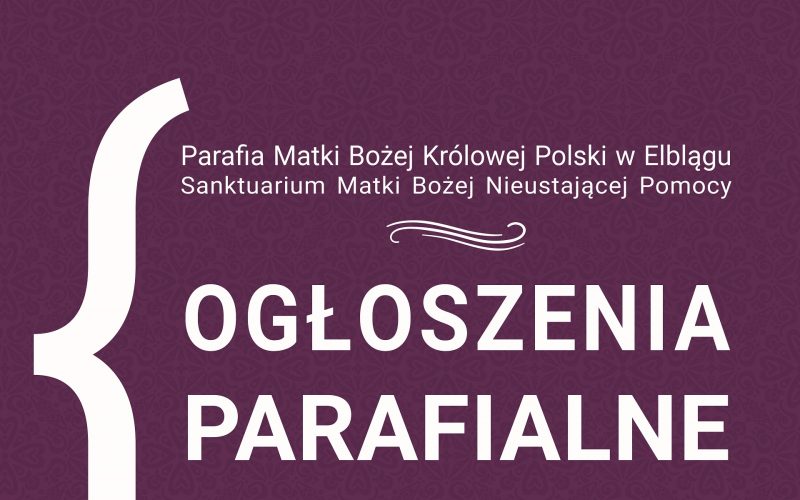 Ogłoszenia parafialne – 22 marca 2026&nbsp;r.