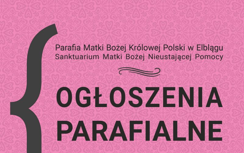 Ogłoszenia parafialne – 15 marca 2026&nbsp;r.