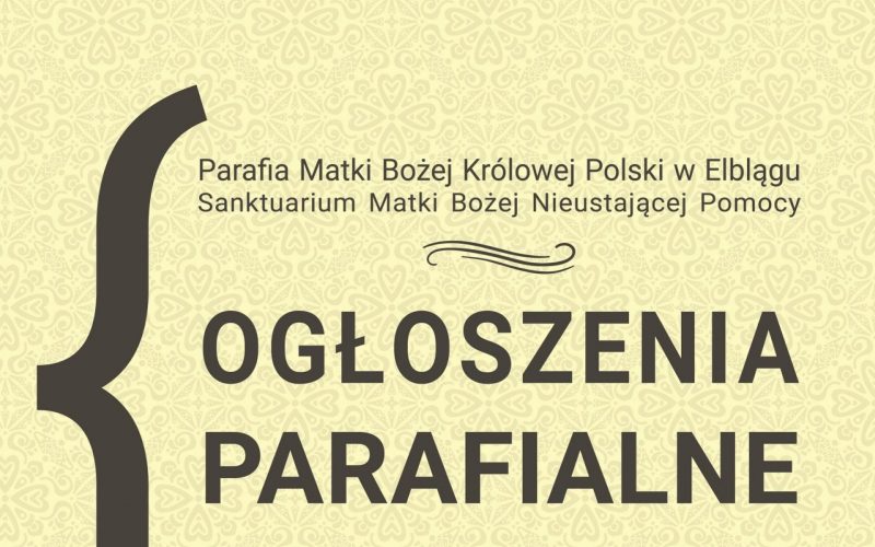Ogłoszenia parafialne – 12 kwietnia 2026&nbsp;r.